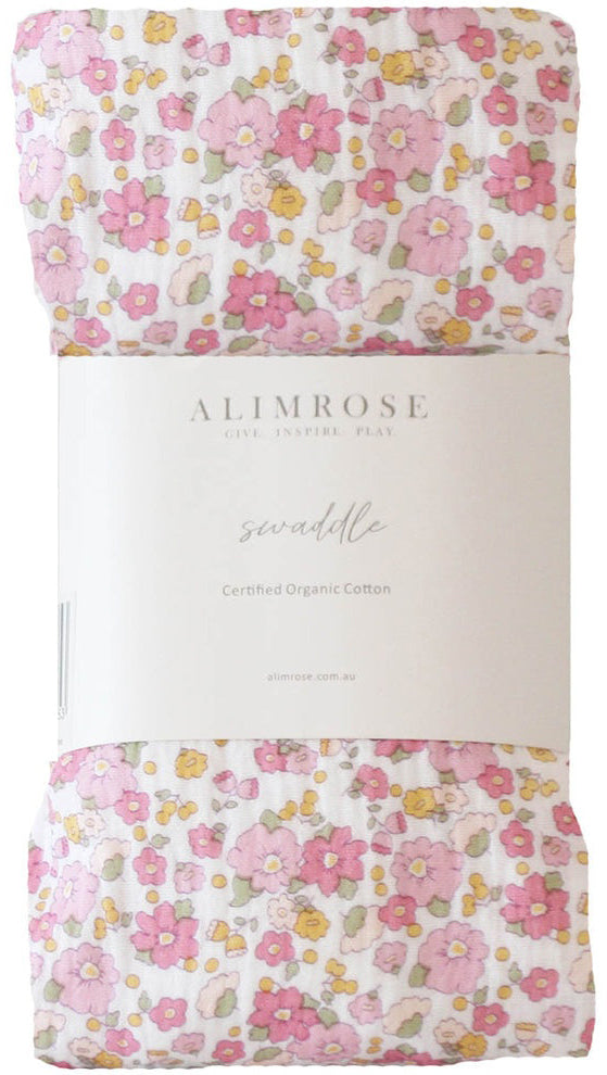 Alimrose Organic Muslin Swaddle - Rose Garden