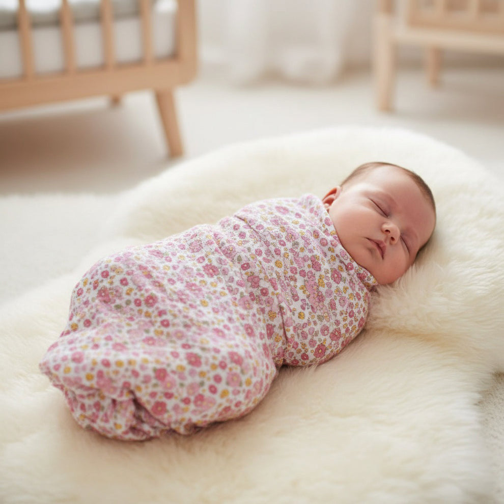 Alimrose Organic Muslin Swaddle - Rose Garden