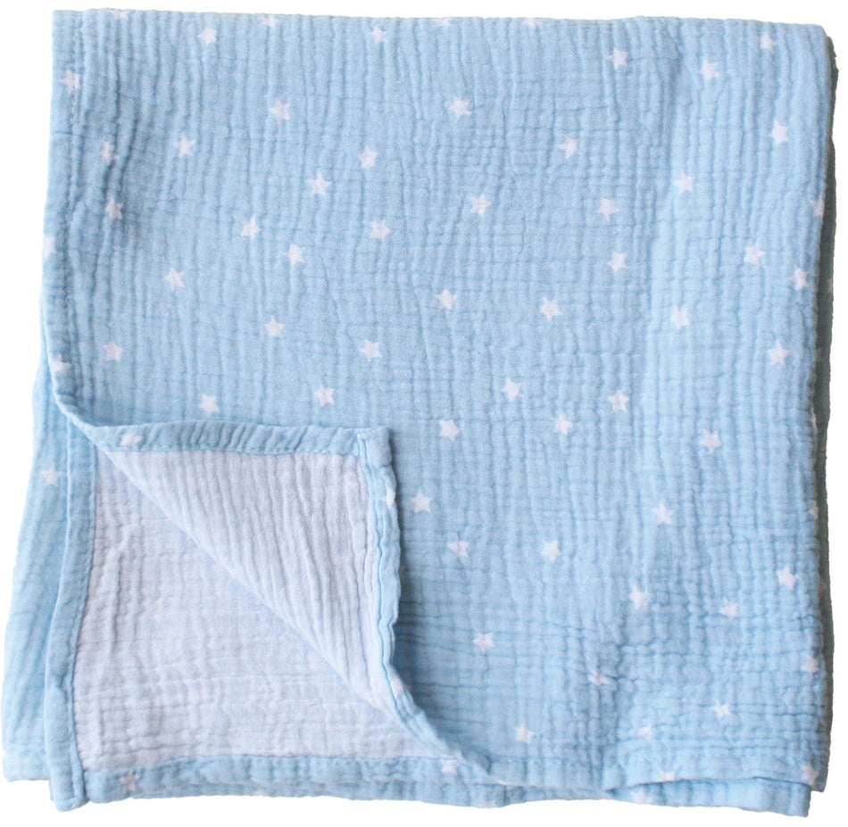 Alimrose Organic Muslin Swaddle - Starry Night Baby Blue
