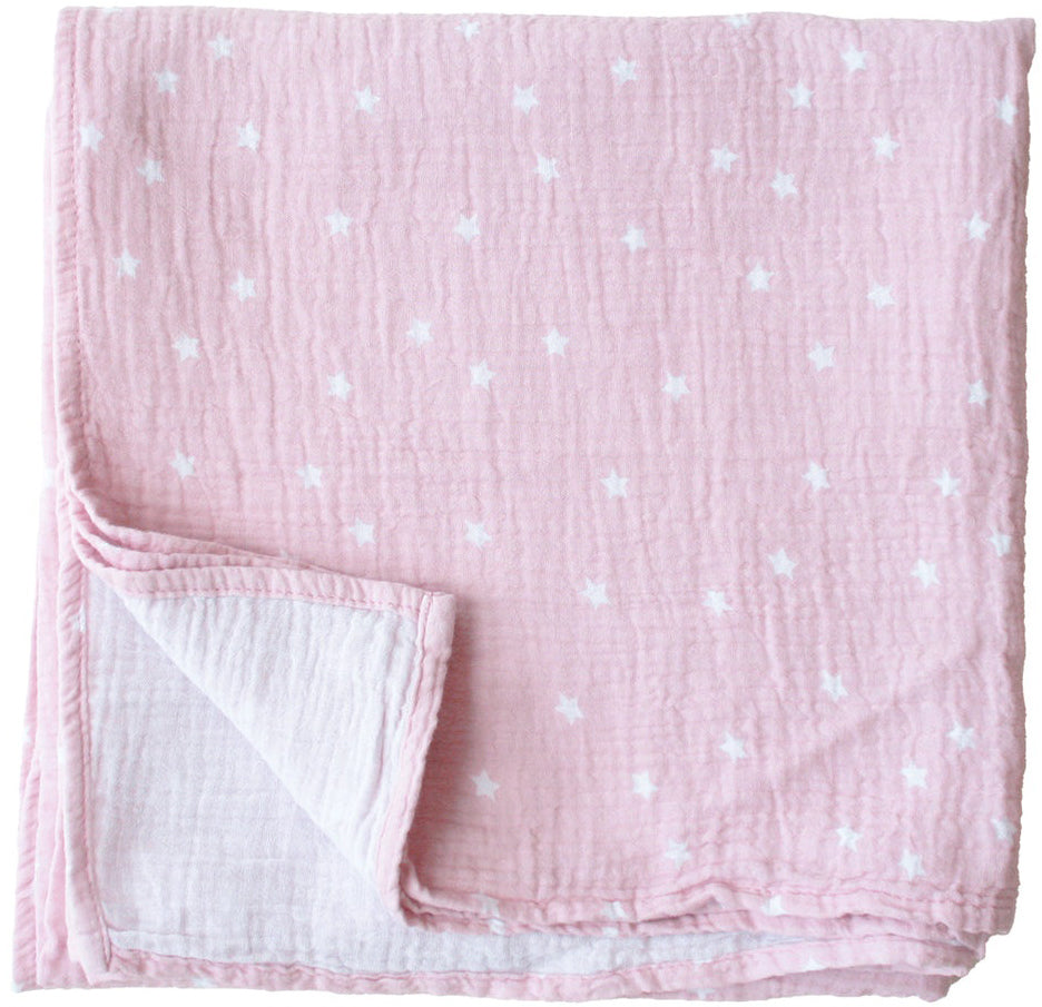 Alimrose Organic Muslin Swaddle - Starry Night Pink