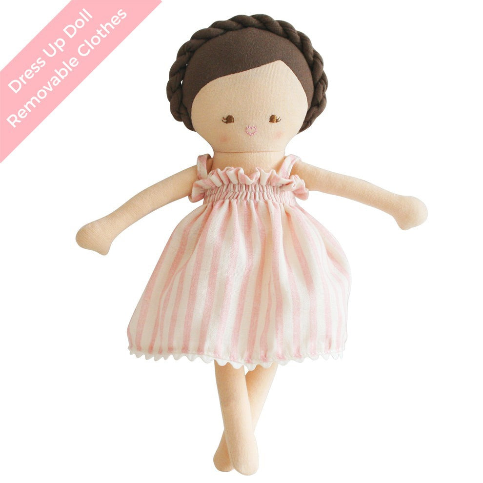Alimrose Baby Daisy Doll - Pink Stripe (26cm)