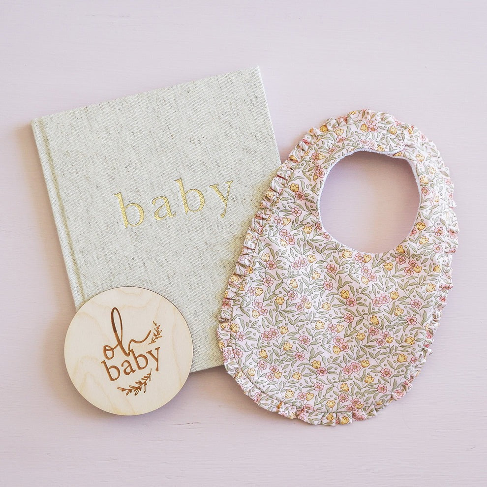 Alimrose Ruffle Edge Bib - Blossom Lily Pink