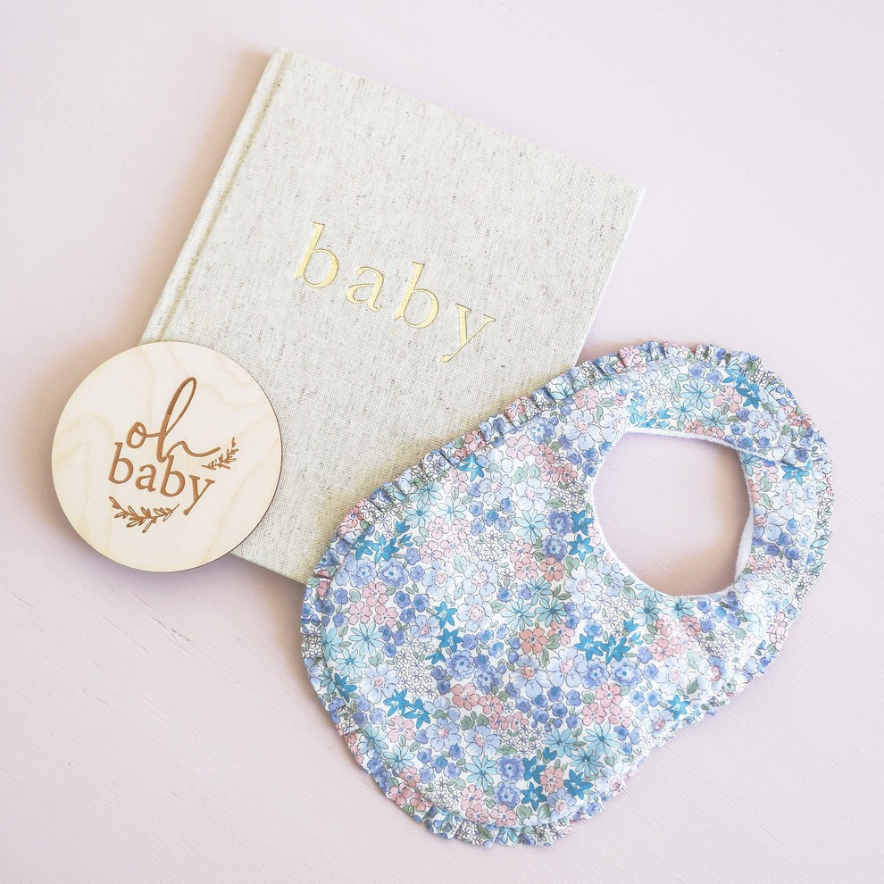 Alimrose Ruffle Edge Bib - Lilly Blue