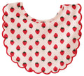 Alimrose Scallop Bib - Strawberries