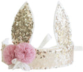 Alimrose Sequin Bunny Crown - Gold