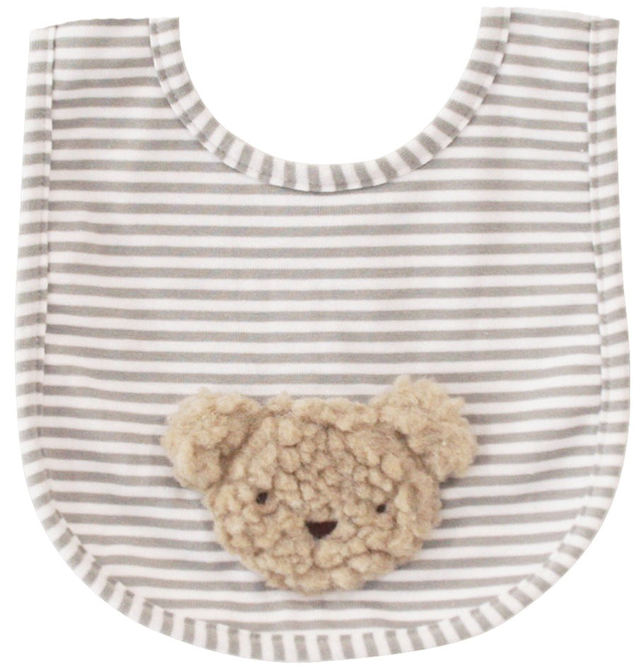 Alimrose Sherpa Bear Bib - Oatmeal