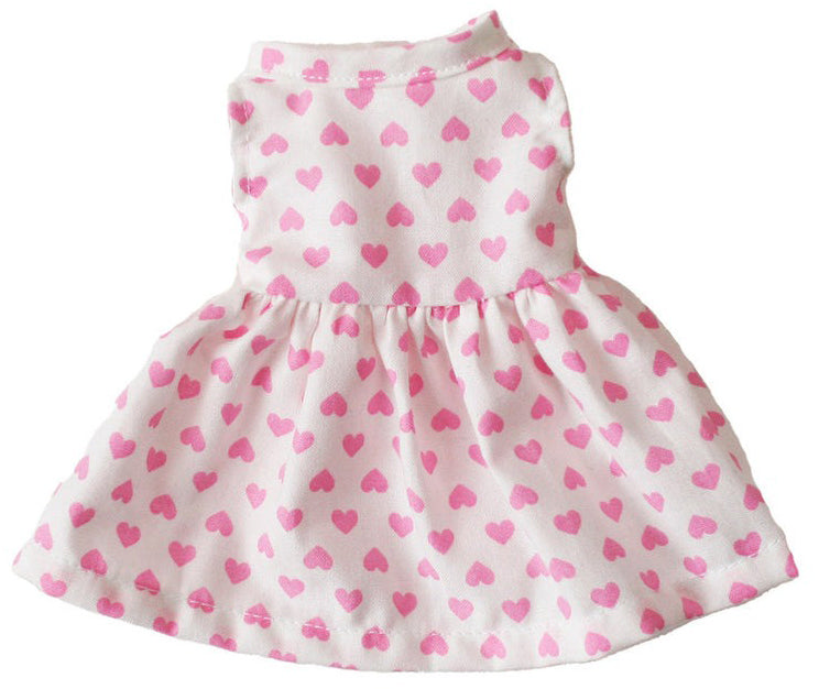 Alimrose Small Doll Dress - Pink Hearts (20-28cm)