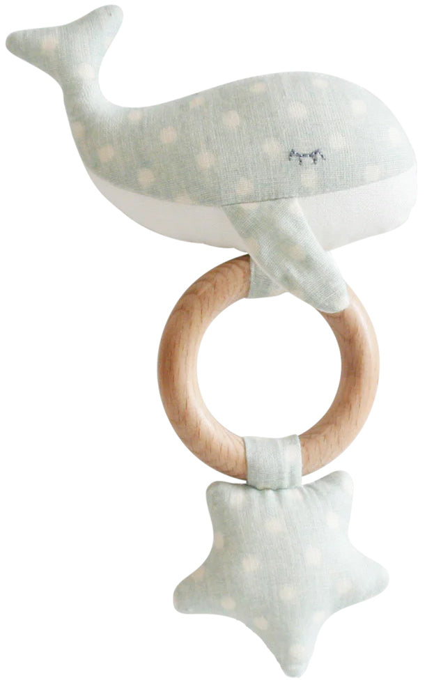 Alimrose Whale Star Teether Toy - Duck Egg Blue