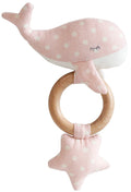 Alimrose Whale Star Teether Toy - Pink White Spot