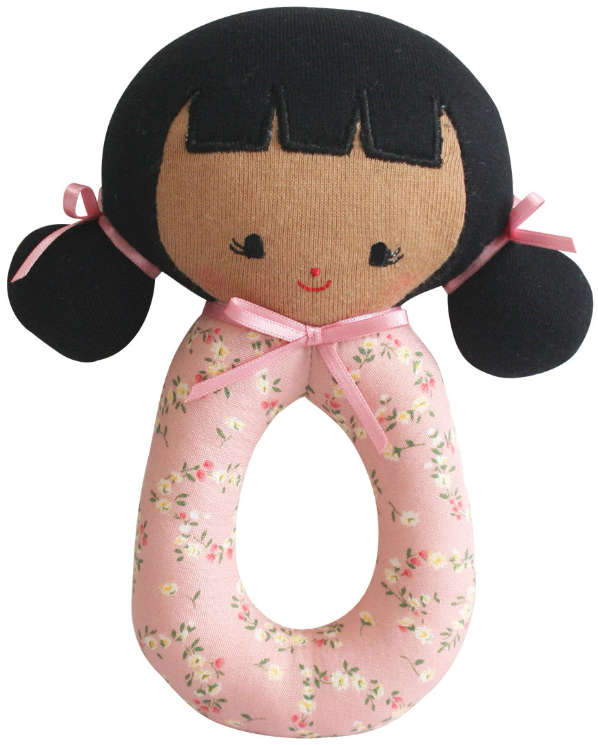 Alimrose Audrey Grab Rattle - Posy Heart