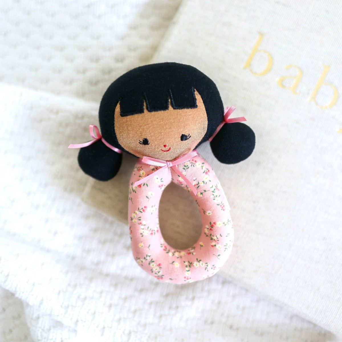 Alimrose Audrey Grab Rattle - Posy Heart