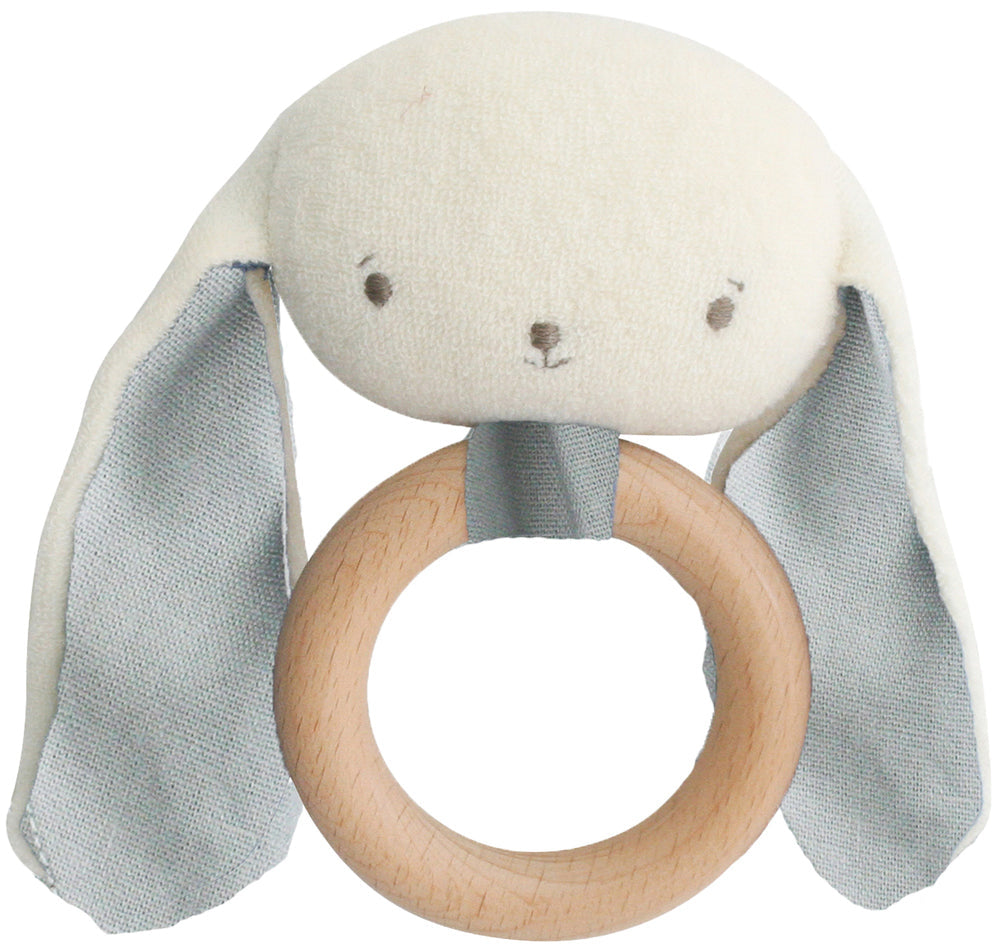 Alimrose Baby Bunny Teether Rattle - Grey