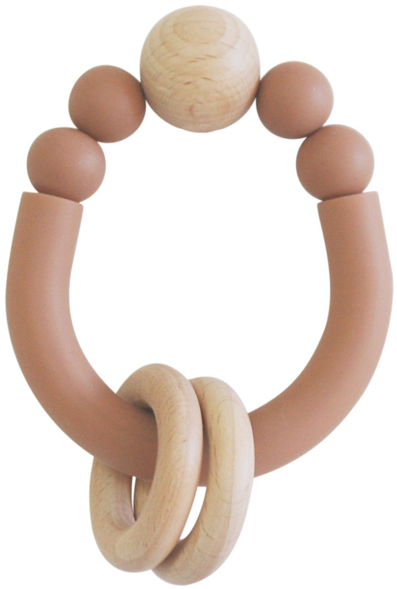 Alimrose Remy Beechwood Silicone Teether - Cinnamon
