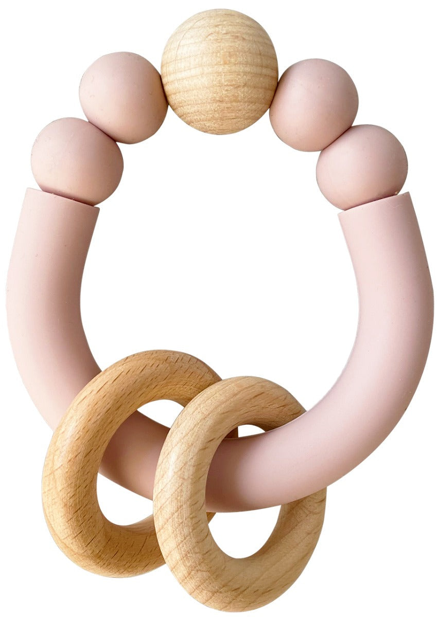 Alimrose Remy Beechwood Silicone Teether - Petal