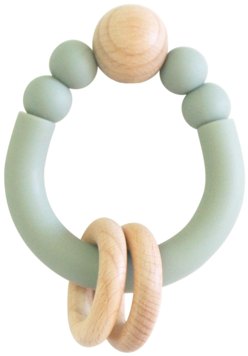 Alimrose Remy Beechwood Silicone Teether - Sage