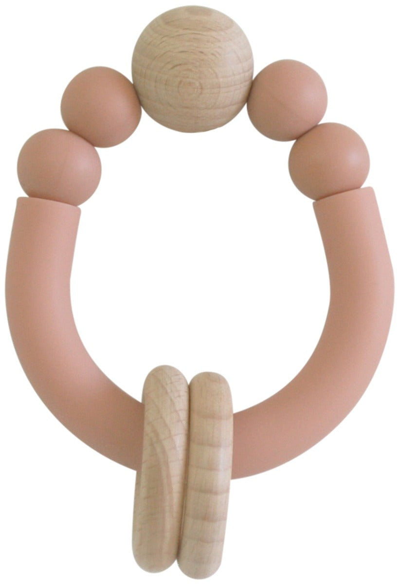 Alimrose Remy Beechwood Silicone Teether - Terracotta