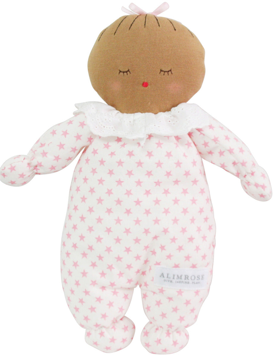 Alimrose Asleep Awake Baby Doll - Pink Stars (23cm)