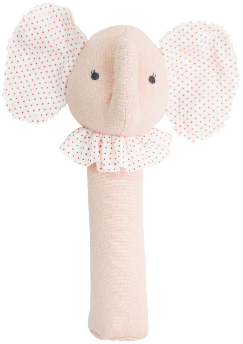 Alimrose Baby Elephant Hand Squeaker - Pink