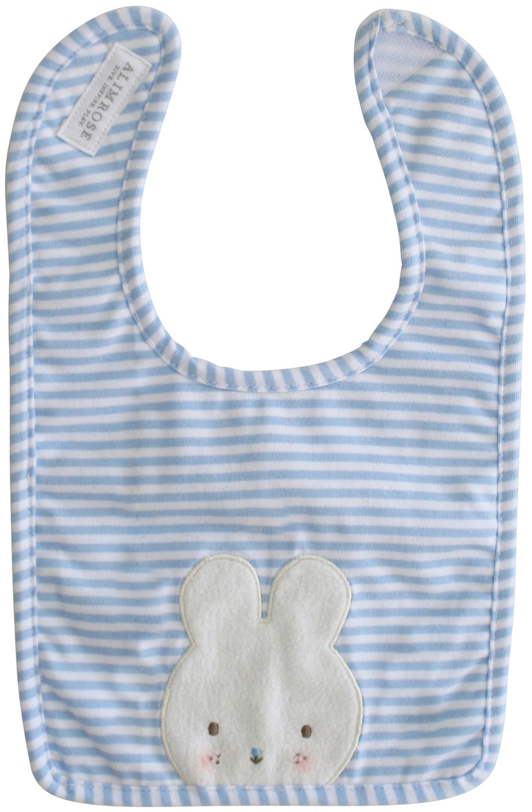 Alimrose Baby Bunny Bib - Blue Stripe