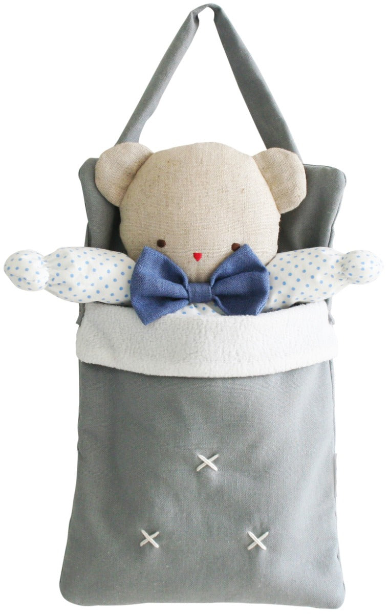 Alimrose Playtime Baby Doll Carry Bag - Grey Linen