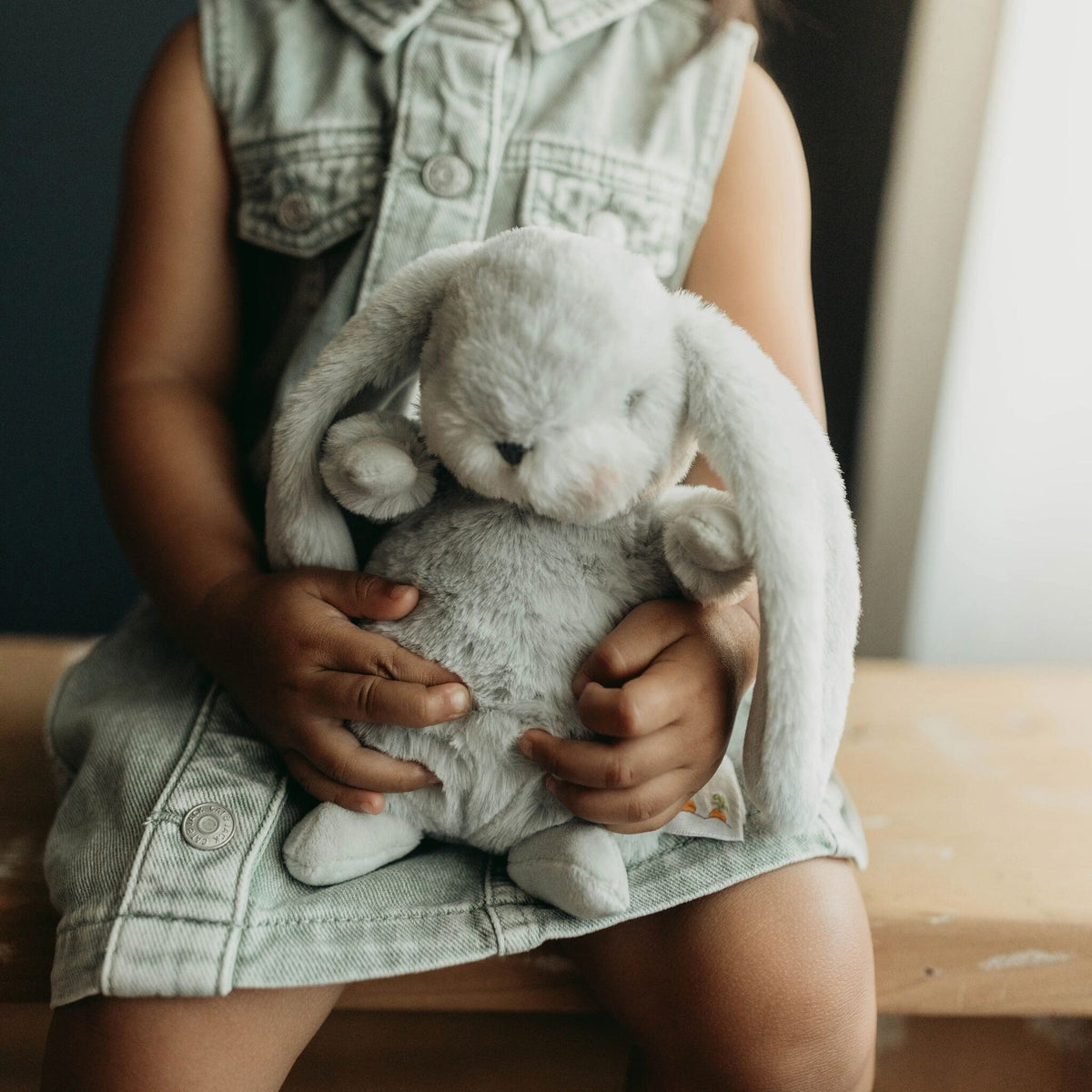Bunnies by the Bay Tiny Standing Nibble Bunny - Grey (20cm)