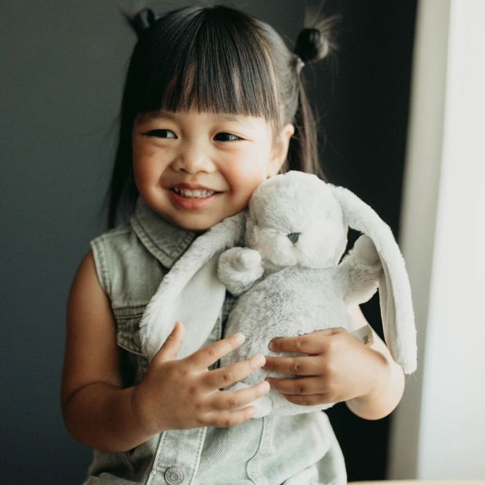 Bunnies by the Bay Tiny Standing Nibble Bunny - Grey (20cm)