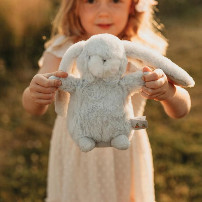 Bunnies by the Bay Tiny Standing Nibble Bunny - Grey (20cm)