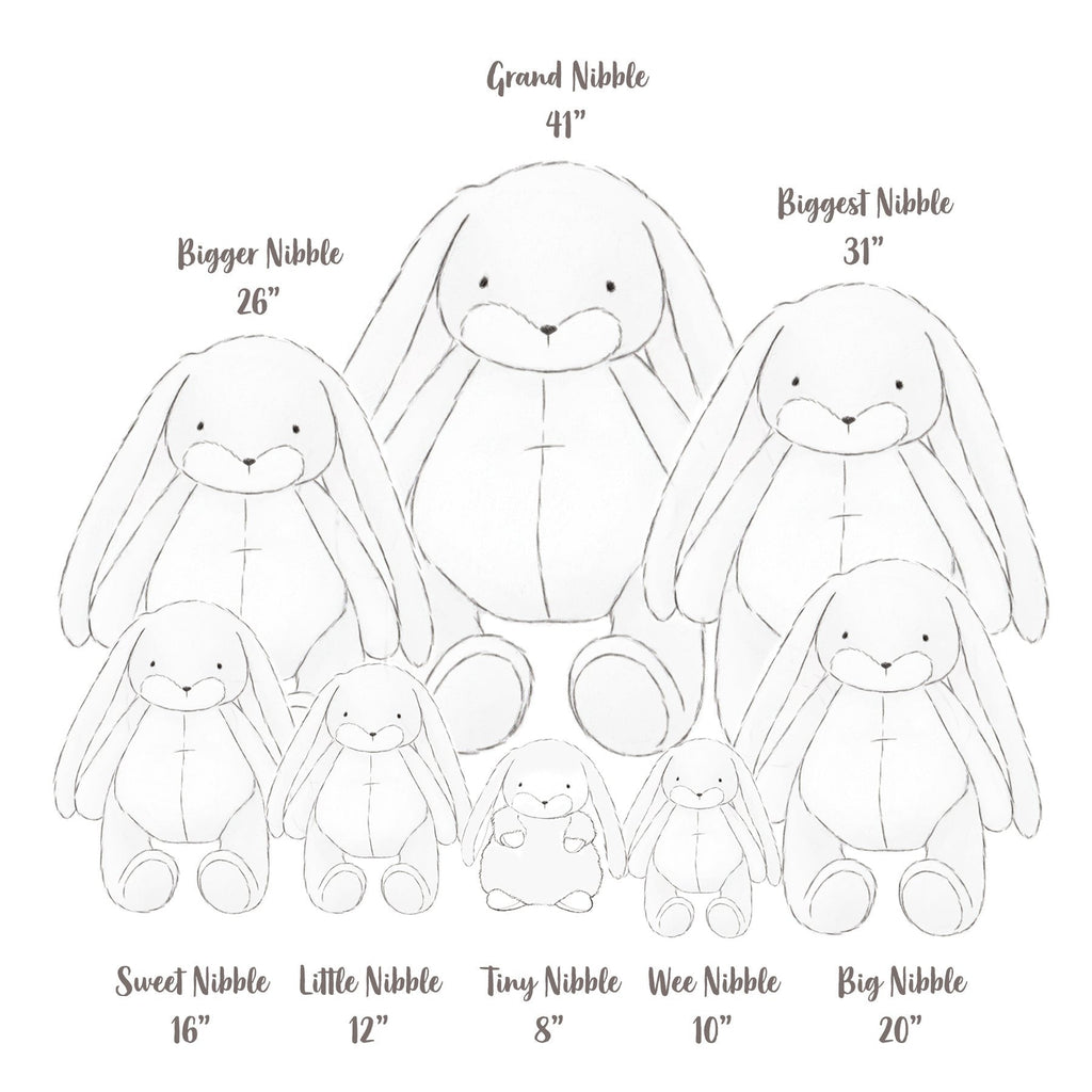 Bunnies by the Bay Tiny Standing Nibble Bunny - Grey (20cm)