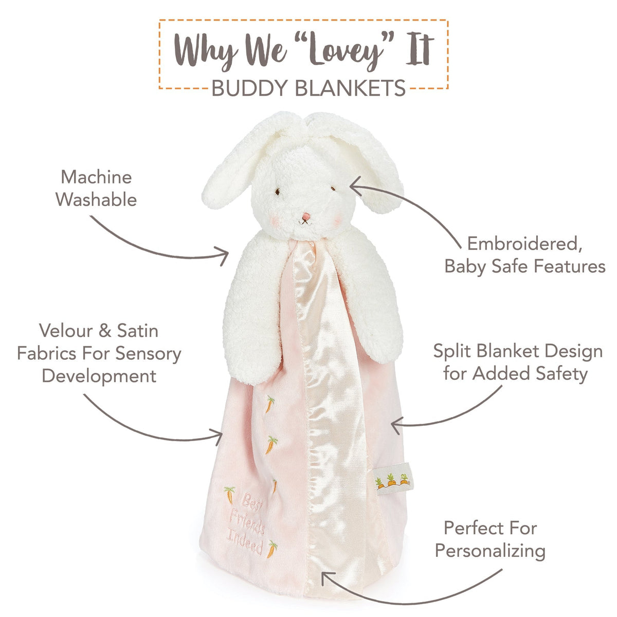 Bunnies by the Bay Blossom Bunny Buddy Blanket (38cm)