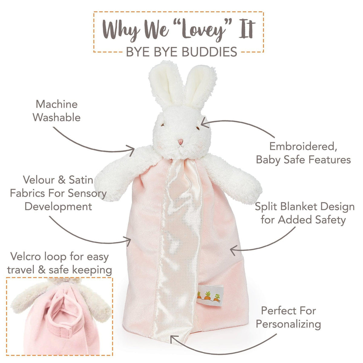 Bunnies by the Bay Blossom Bunny Bye Bye Buddy - Pink (32cm)