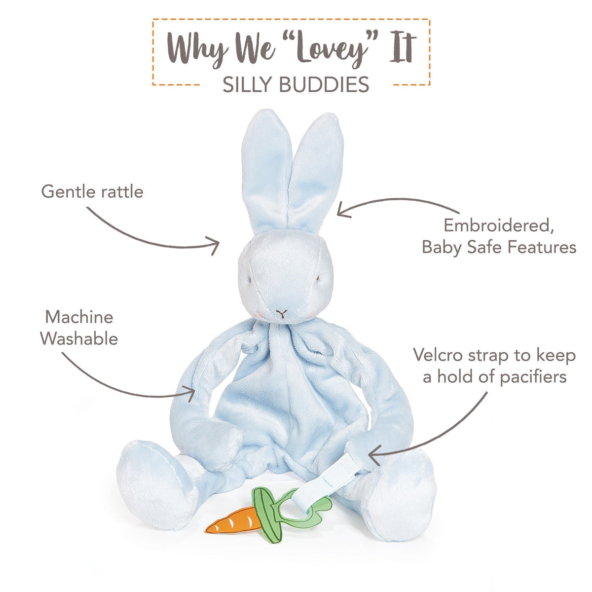 Bunnies by the Bay Bud Bunny Silly Buddy - Blue (32cm)