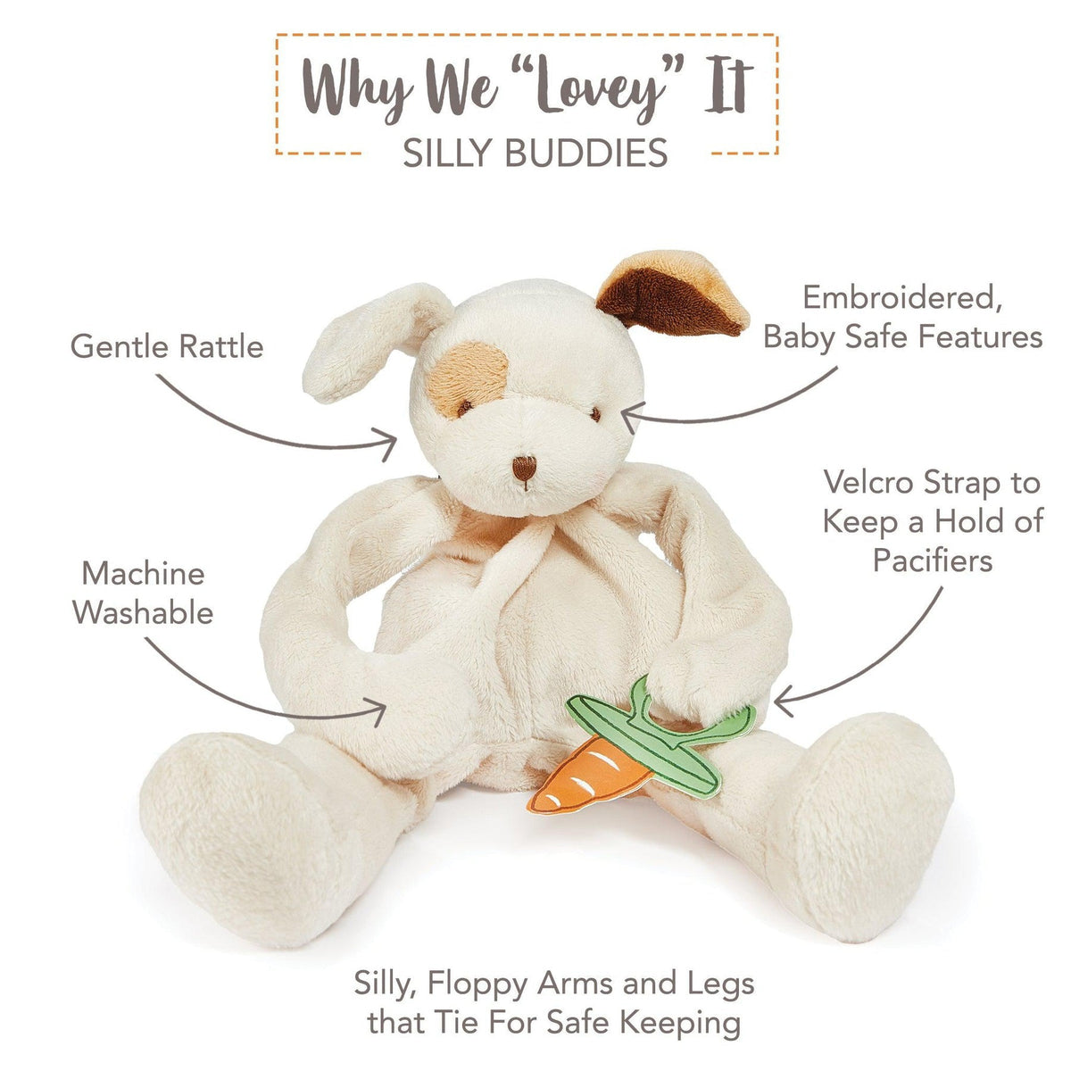 Bunnies by the Bay Skipit Puppy Silly Buddy - Beige (27cm)