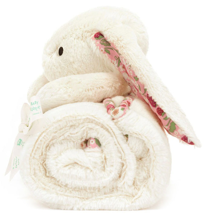 Jellycat Bashful Blossom Cream Bunny Berry Blankie (70cm)
