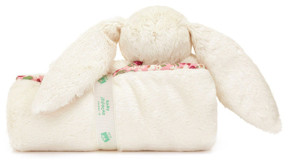 Jellycat Bashful Blossom Cream Bunny Berry Blankie (70cm)