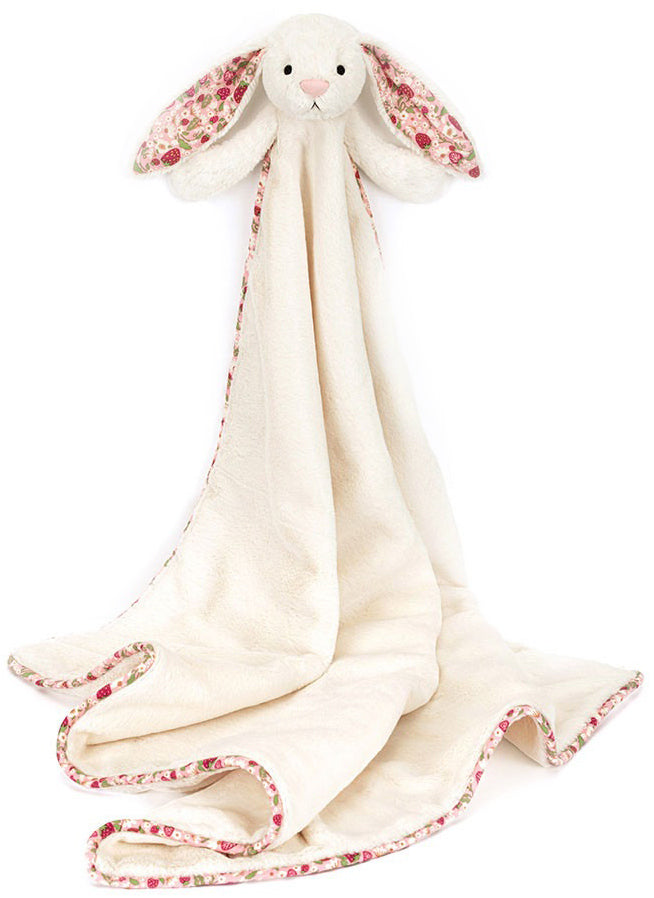 Jellycat Bashful Blossom Cream Bunny Berry Blankie (70cm)