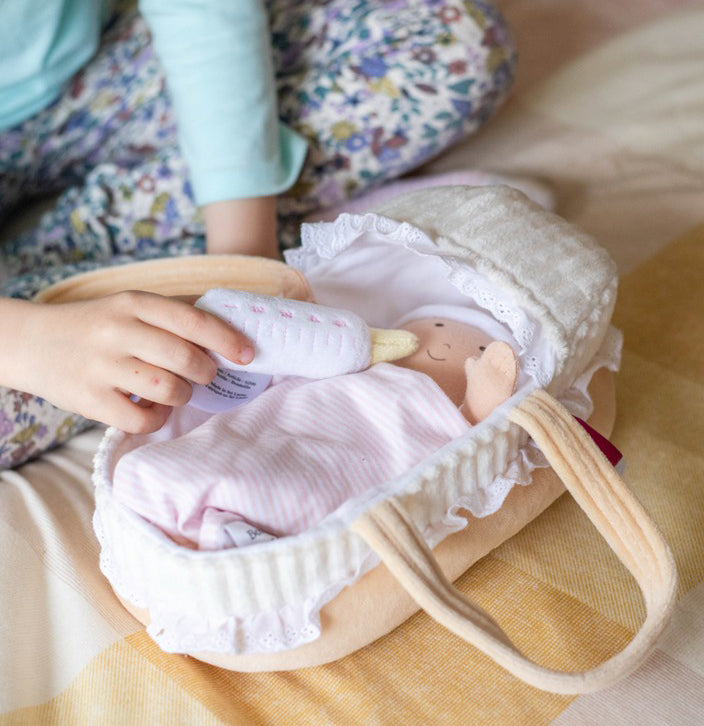 Bonikka Baby Doll Grace in Carry Cot with Bottle (25cm)