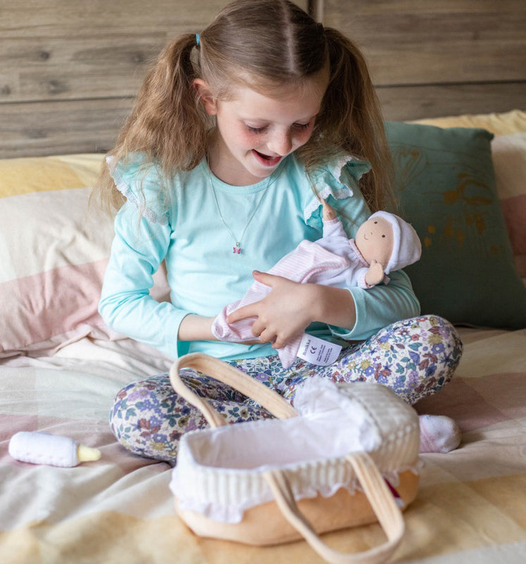 Bonikka Baby Doll Grace in Carry Cot with Bottle (25cm)