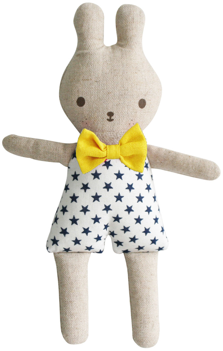 Alimrose Bonnie Bunny Toy Rattle - Navy (19cm)