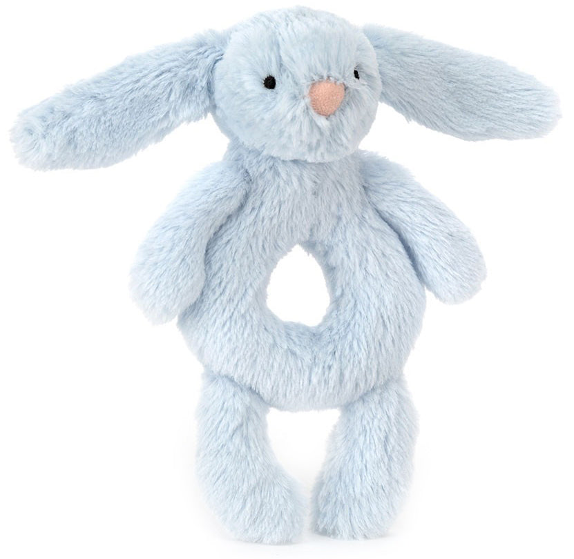 Jellycat Bashful Blue Bunny Ring Rattle (18cm)