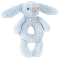 Jellycat Bashful Blue Bunny Ring Rattle (18cm)