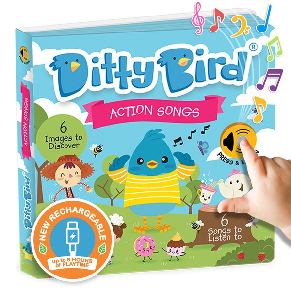 Ditty Bird Interactive Rechargeable Board Book - Action Songs
