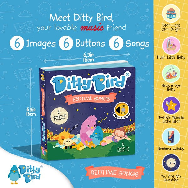 Ditty Bird Interactive Rechargeable Board Book - Bedtime Songs