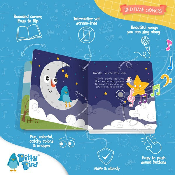 Ditty Bird Interactive Rechargeable Board Book - Bedtime Songs