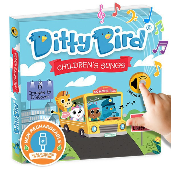 Ditty Bird Interactive Rechargeable Board Book - Children's Songs