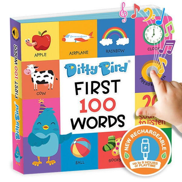 Ditty Bird Interactive Rechargeable Board Book - First 100 Words