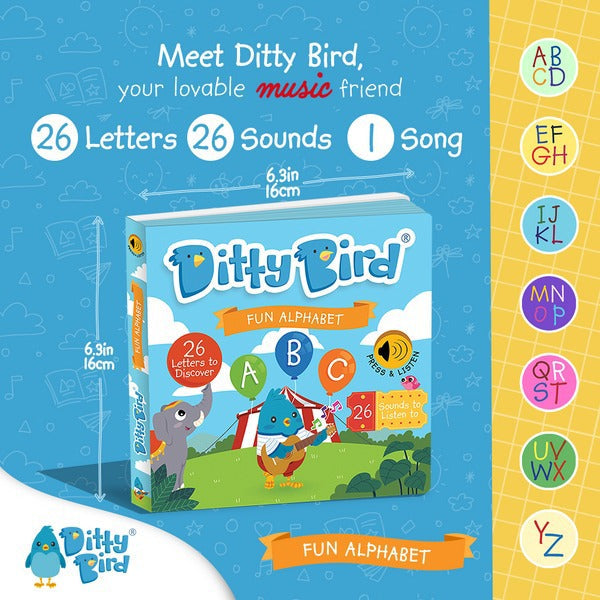 Ditty Bird Interactive Rechargeable Board Book - Fun Alphabet