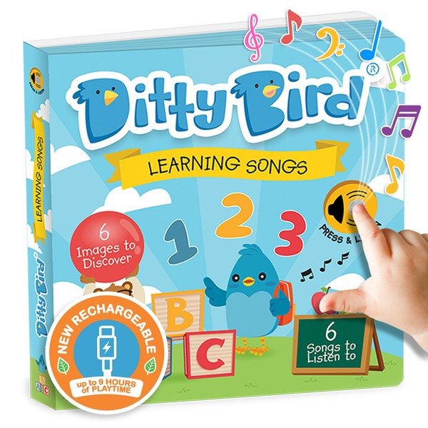 Ditty Bird Interactive Rechargeable Board Book - Learning Songs
