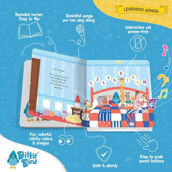 Ditty Bird Interactive Rechargeable Board Book - Learning Songs