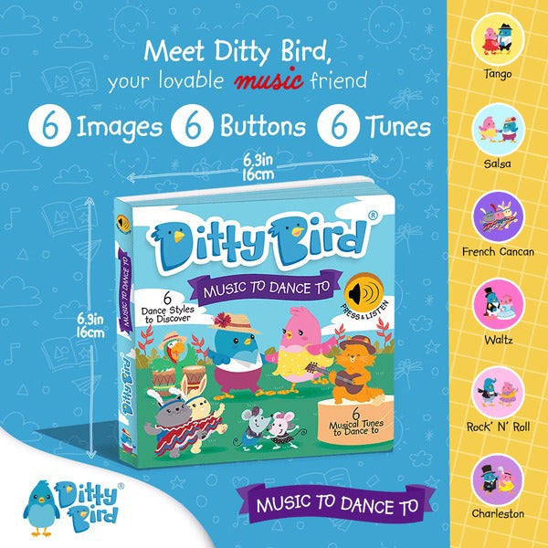 Ditty Bird Interactive Rechargeable Board Book - Music To Dance To