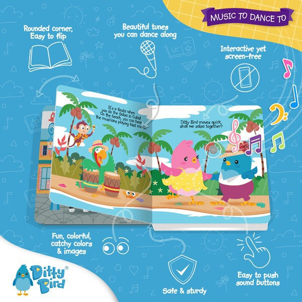 Ditty Bird Interactive Rechargeable Board Book - Music To Dance To